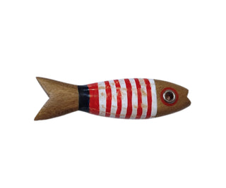 Imán Pez Rayas Blancas | Madera Reciclada