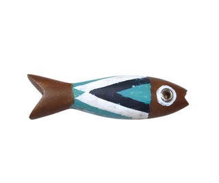 Imán Pez Rayas Turquesas | Madera Reciclada