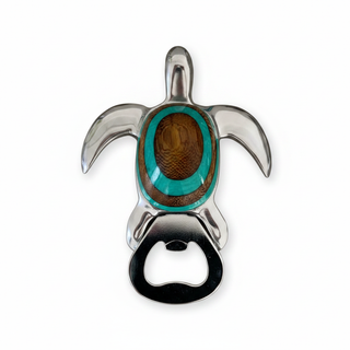 Tortuga turquesa oval con centro marrón